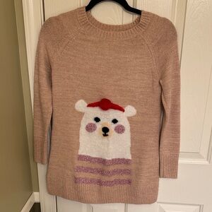 LC Lauren Conrad Pink Bear Design Sweater
